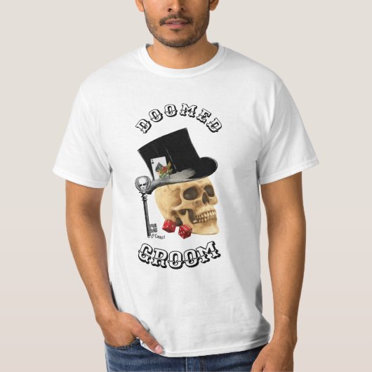 Glücksspielskull, zum Untergang verdammte Bachelor T-Shirt (Vorderseite)