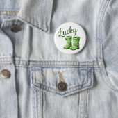 Glücksstiefel des Kobolds Wasserfarben St. Patrick Button (Beispiel)