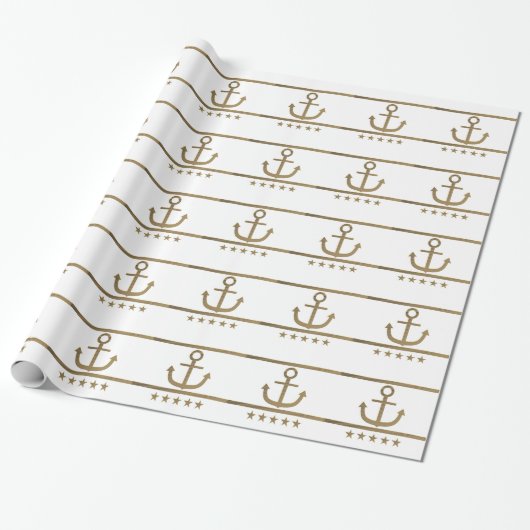 Glückssymbol für Goldanker Geschenkpapier (Ungerollt)