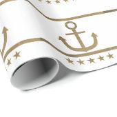 Glückssymbol für Goldanker Geschenkpapier (Rolleneckpunkt)