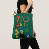 Glückssymbole und lustige Katze Tasche (Von Nahem)