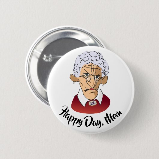 Glückstag, Mama Muttertag Spaß Button (Vorne & Hinten)