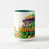 Glückstopf-Zentrums-Kleeblatt-Illustration Tasse (Zentrum)