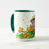 Glückstopf-Zentrums-Kleeblatt-Illustration Tasse (Vorderseite Links)