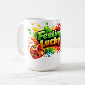 Glückswürfel-Tasse 'Feeling Lucky' Kaffeetasse (Vorderseite Links)