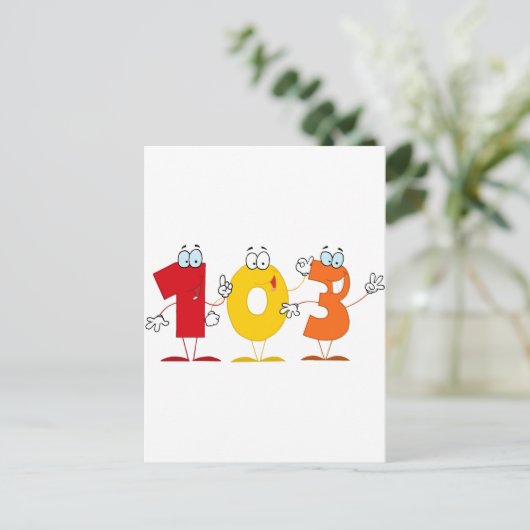 Glückszahl 103 postkarte (Stehend Vorderseite)