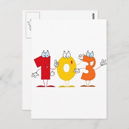 Glückszahl 103 postkarte (Vorne/Hinten)