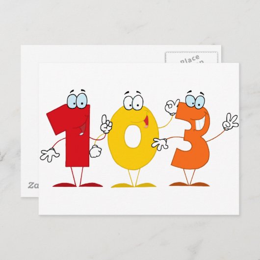 Glückszahl 103 postkarte (Vorne/Hinten)