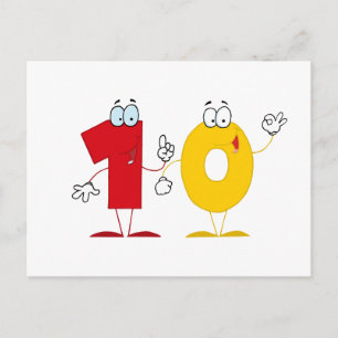 Glückszahl 10 postkarte
