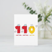 Glückszahl 110 postkarte (Stehend Vorderseite)