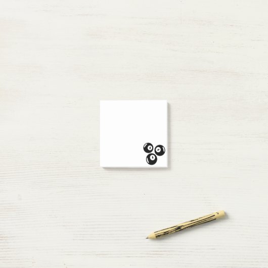 Glückszahl 111 Schwarze Bälle Post-it Klebezettel (Auf Schreibtisch)