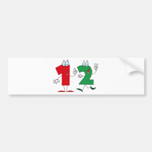 Glückszahl 12 autoaufkleber