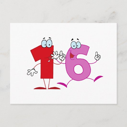 Glückszahl 16 postkarte (Vorderseite)
