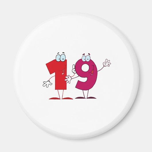 Glückszahl 19 magnet (Vorne)