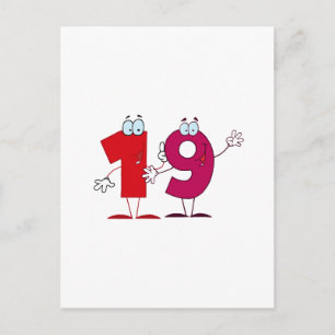 Glückszahl 19 postkarte