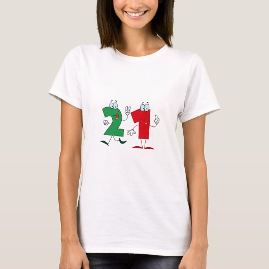 Glückszahl 21 T-Shirt (Vorderseite)