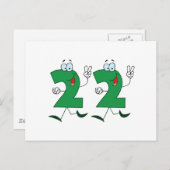 Glückszahl 22 postkarte (Vorne/Hinten)