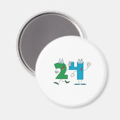 Glückszahl 24 magnet (Vorderseite/Rückseite)