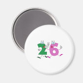 Glückszahl 26 magnet (Vorderseite/Rückseite)
