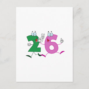 Glückszahl 26 postkarte