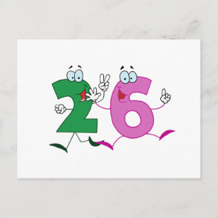 Glückszahl 26 postkarte