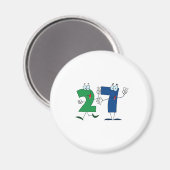 Glückszahl 27 magnet (Vorderseite/Rückseite)
