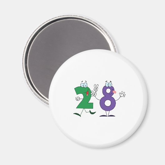 Glückszahl 28 magnet (Vorderseite/Rückseite)
