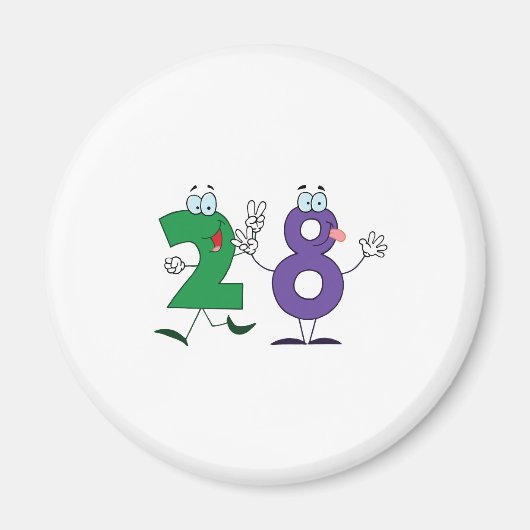 Glückszahl 28 magnet (Vorne)