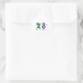 Glückszahl 28 runder aufkleber (Tasche)