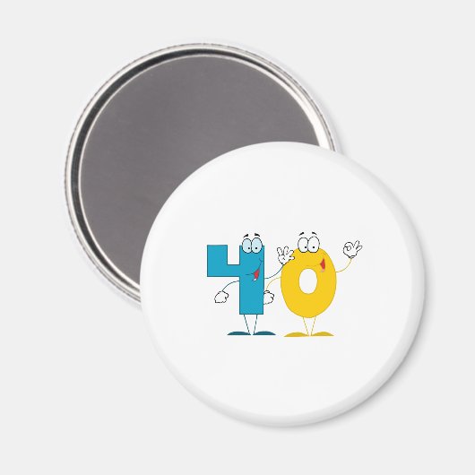 Glückszahl 40 magnet (Vorderseite/Rückseite)