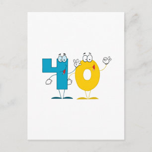 Glückszahl 40 postkarte