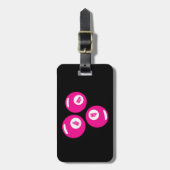 Glückszahl 4 rosa Bälle Gepäckanhänger (Vorderseite vertikal)