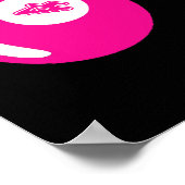 Glückszahl 4 rosa Bälle Poster (Ecke)