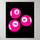 Glückszahl 4 rosa Bälle Poster (Vorne)