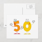 Glückszahl 50 postkarte (Vorne/Hinten)