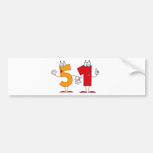 Glückszahl 51 autoaufkleber (Vorne)