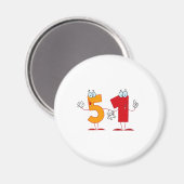 Glückszahl 51 magnet (Vorderseite/Rückseite)