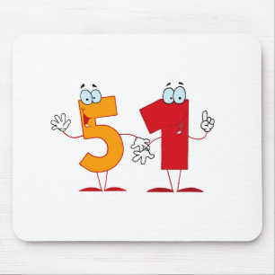 Glückszahl 51 mousepad