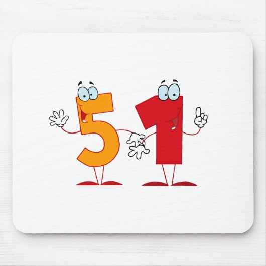 Glückszahl 51 mousepad (Vorne)