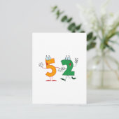 Glückszahl 52 postkarte (Stehend Vorderseite)