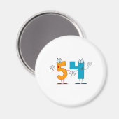 Glückszahl 54 magnet (Vorderseite/Rückseite)