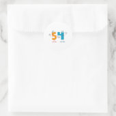 Glückszahl 54 runder aufkleber (Tasche)