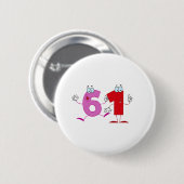 Glückszahl 61 button (Vorne & Hinten)