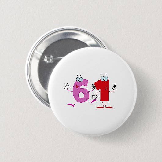 Glückszahl 61 button (Vorne & Hinten)