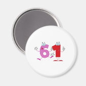 Glückszahl 61 magnet (Vorderseite/Rückseite)