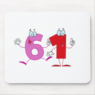 Glückszahl 61 mousepad