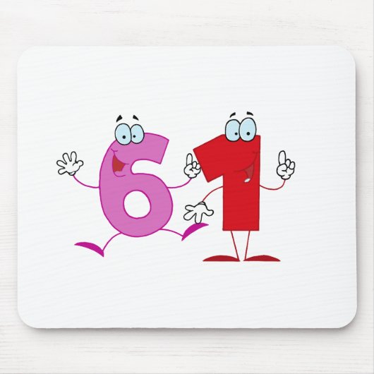 Glückszahl 61 mousepad (Vorne)