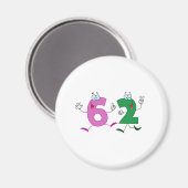 Glückszahl 62 magnet (Vorderseite/Rückseite)