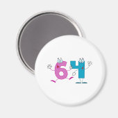 Glückszahl 64 magnet (Vorderseite/Rückseite)