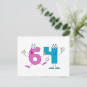 Glückszahl 64 postkarte (Stehend Vorderseite)